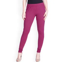 LYRA Women Pink Solid Churidar Length Leggings-picture-43