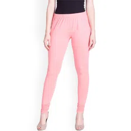 LYRA Women Pink Solid Churidar Length Leggings-picture-24