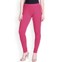 LYRA Women Pink Solid Churidar-Length Leggings-picture-36