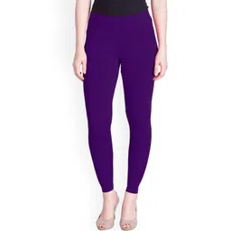 LYRA Women Purple Solid Ankle Length Leggings-picture-25