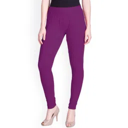 LYRA Women Purple Solid Churidar Length Leggings-picture-19