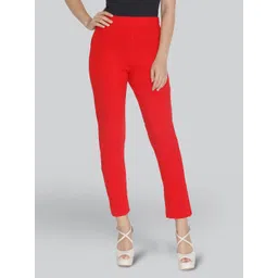 LYRA Women Red Smart Trousers-picture-40
