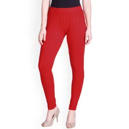 LYRA Women Red Solid Churidar-Length Leggings-picture-28
