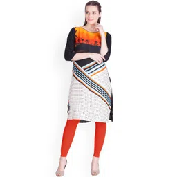 LYRA Women Red Solid Cotton Ankle-Length Leggings image 4