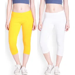 lyra Women White, Yellow Capri-picture-28