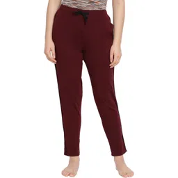 lyra Women Solid Maroon Track Pants image 1