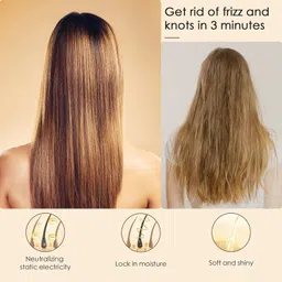 Lyrovo Bamboo Hair Brush for Hair Growth, Natural Bamboo Bristles Detangling Wooden Paddle Hairbrush for Massaging Scalp image 3