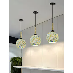 Lyse Decor White & Blue 3 Pieces Glass Lyse Decor Ceiling Lamps With Adjustable Cord-picture-29