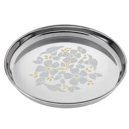 lyticx Stainless Steel Classic Designer Thali – 27cm Dinner Plate Khumcha Dinner Plate-picture-17