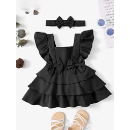 LYTIX Flared Sleeve Ruffled Fit & Flare Dress-picture-27