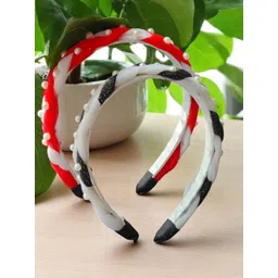 LYTIX Girls Pack Of 2 Beaded Hair Band - White & Red-picture-41