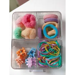 LYTIX Girls Pack Of 30 Soft Elastic Bands Hair Ties & Mini Claw Clips - Assorted-picture-35