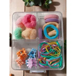 LYTIX Girls Pack Of 30 Soft Elastic Bands Hair Ties & Mini Claw Clips - Assorted-picture-22