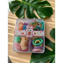 LYTIX Girls Pack Of 30 Soft Elastic Bands Hair Ties & Mini Claw Clips - Assorted-picture-13