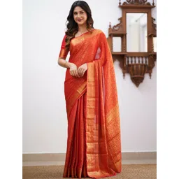 Lyzoo Woven Design Zari Art Silk Saree-picture-27