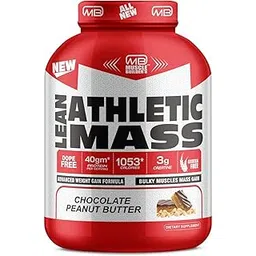M B Muscle Builder's Lean Athletic High Protein Muscle Mass Gainer with Creatine, 1053 Calories & 40g Protein, Gain Strength & Size, Weight Gainer for Men & Women [Chocolate Peanut Butter,3 Kg/ 6.6lb]-picture-21