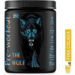 M B Muscle Builder's The Wolf Pre Workout Gym Supplement to Boost Your Energy & Performance/Body Building Powder for Men & Women [30-60 Servings, Pina Colada, 255g] image 1