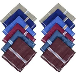 m cart 100% Pure Cotton Collection Handkerchiefs Hanky For Men XXL King Size -(Multi Dark Pack of 12)-picture-49