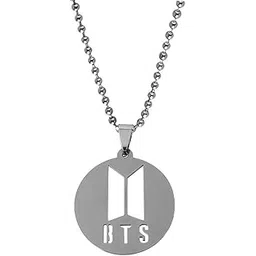 M Men Style BTS Army Korean Kpop Fan Bangtan Boys Team BTS Logo Silver Stainless Steel Pendant Necklace Chain For Men And Women LC0045-picture-10
