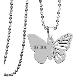 m men style Customised Butterfly Necklace Spring Summer Gifts Silver Stainless Steel Pendant Necklace Chain For Men And Women-picture-12