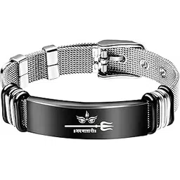 m men style Jai Mata Di Stylish Latest Fashion Stainless Steel Mesh Hand Bracelet For Boys Buckle Clasp For Men Wrist Band For Men-picture-34