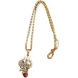 m men style Lord Shiv Bholenath Mahadev Trishul Damaru Rudraksh Bead Locket Gold BrassPendant Necklace Chain for Men and Women-picture-28
