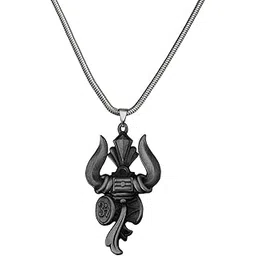 m men style Lord Shiv Bholenath Trishul Damaru Snake Chain Bronze Zinc And Metal Pendant Necklace For Men And women-picture-26
