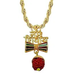 m men style Lord Shiva Om Trishul Mahadev BoleNath Trishul Damru Locket Pendant Rope Necklace Chain SPn20211007-picture-36