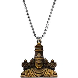 m men style Lord Venkateswara Tirupati Balaji Spiritual Jewellery Gold Zinc Metal Religious Pendant Necklace Chain For Men And Women-picture-42