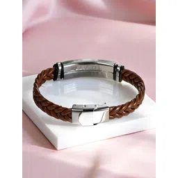 M Men Style Men Stainless Steel Braided Leather Wraparound Bracelet-picture-31