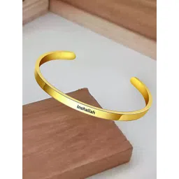 M Men Style Men Stainless Steel Gold-Plated Kada Bracelet-picture-33