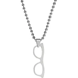 m men style Mens Jewelry Glassess Locket Silver Stainless Steel Pendant Necklace Chain For Men And Women-picture-26