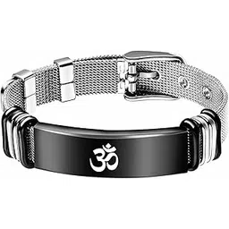m men style OM Wrist Bracelet for Men |Hand Band for Boys |Fancy & Stylish Mens Aesthetic Bracelets for Husband & Boyfriend |Anniversary, Engagement, Birthday & Everyday Wear Gift Silver-picture-27