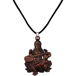 m men style Religious Godess Sarswati With Cotten Dori Copper Zinc And Metal Pendant Necklace For Men And women-picture-40