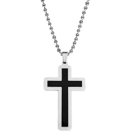 m men style Religious Jesus Cross Christian Cross Blessing Prayer White And Black Acrylic Pendant Necklace Chain For Men And Women-picture-29