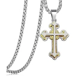 m men style Religious Lord Jesus Christ Cross with Crystal Stone Stainless Steel Inspirational Christian Jewelry Meaningful Religious Gift for Boys-picture-25