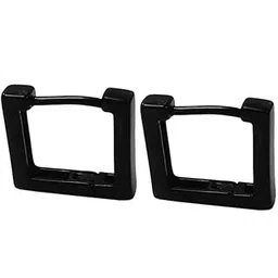 m men style Square Shape Stylish Hoop Black Metal Earrings For Men And Women-picture-34