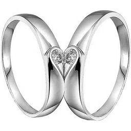 m men style Stainless Steel, Sterling Silver Cubic Zirconia Sterling Silver Plated Ring Set-picture-22