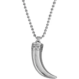 m men style Stylish Tiger Nail Shape Silver Plated Pendant Necklace Chain For Men And Women SPn2022408-picture-37