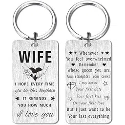 m men style Wife I Hope Every Time You See This Keychain Silver Stainless Steel Keychain For Men And Women KeyS14-picture-30