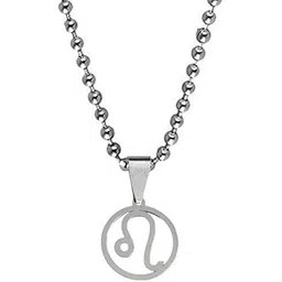 m men style Zodiac Sign Unique Fashion Leo Symbol Sign Silver Stainless Steel Pendant Necklace Chain For Men And Women LC413-picture-33