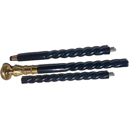 M S Rise Wooden Walking Stick Elegant Gentleman's Walking Stick with Ornate Brass Handle | Detachable & Portable Black Cane Style Statement-picture-11