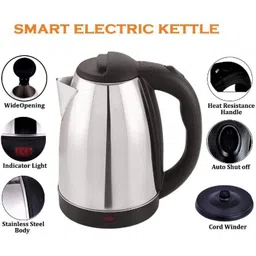 m2 enterprise Stainless Steel Electric Heat Kettle 2.0 litres for Tea,Coffee,Milk,Water Heater Electric Kettle Multi Cooker Electric Kettle (2 L, Silver) Electric Kettle-picture-18