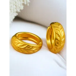 MA FASHION Gold-Plated Circular Shaped Hoop Earrings-picture-25