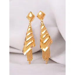 MA FASHION Gold-Plated Contemporary Drop Earrings-picture-26