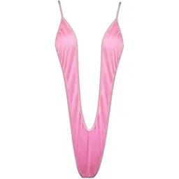 m.a.1 Deep V-Neck Sling Swimsuit, Black, High Cut One Piece-picture-38