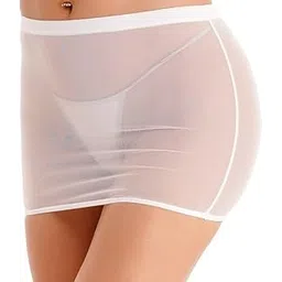 m.a.1 Women's Plain Net Transparent Dress, Mono Design-picture-14