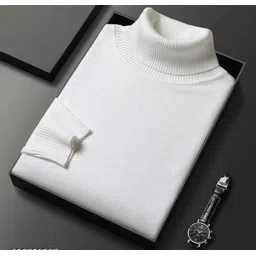 maa trader Men Printed Collared Neck White Sweater-picture-15