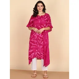 Maaesa Fuchsia And White Three-Quarter Sleeves Kaftan Kurta-picture-16