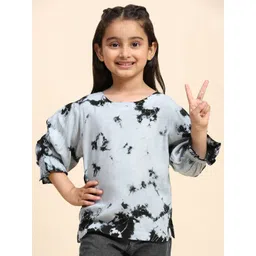 Maaesa Girls Tie &  Dye Printed Shirt Style Top-picture-52